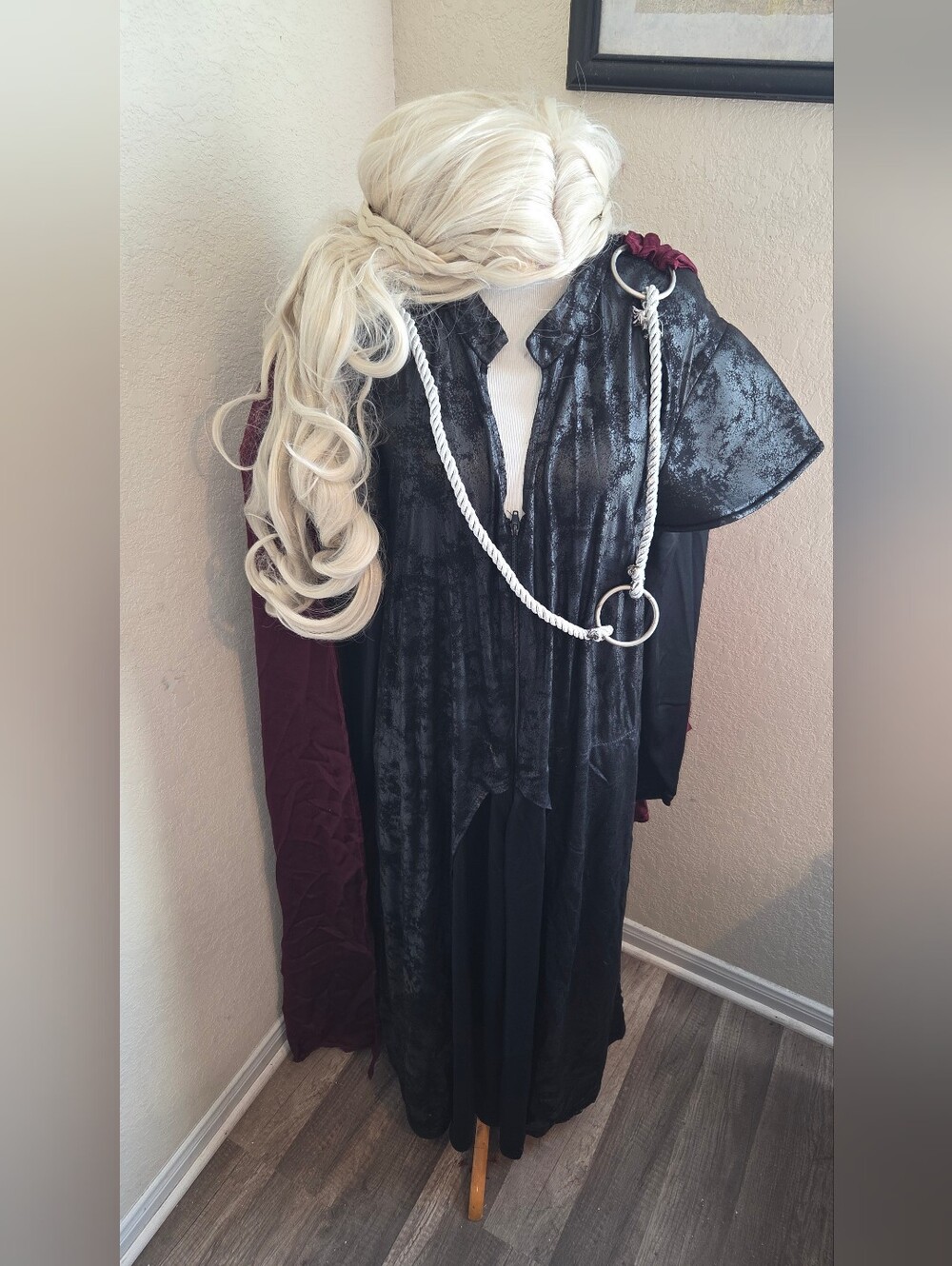 Game of Thrones Daenerys Targaryen Cosplay Costume Fancy Dress An Cloak, wig 3x
